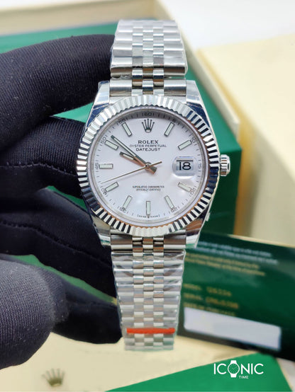 DATE JUST WHITE DIAL STEEL